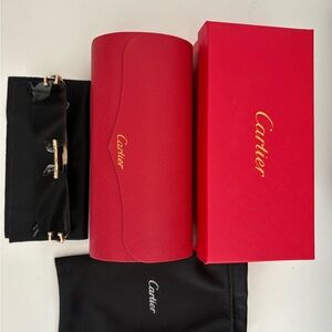Cartier Red Case with Black Sunglasses